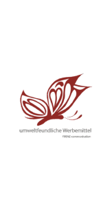 Umweltbewusst sein, roter Schmetterling, Umweltfreundliche Werbemittel